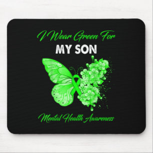 Butterfly I Draag Green voor mijn zoon Mental Heal Muismat