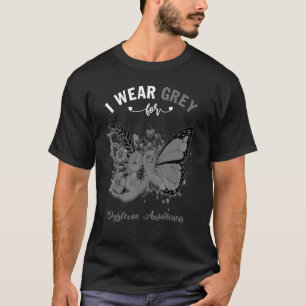 Butterfly I Draag grijs voor dyslexie T-shirt