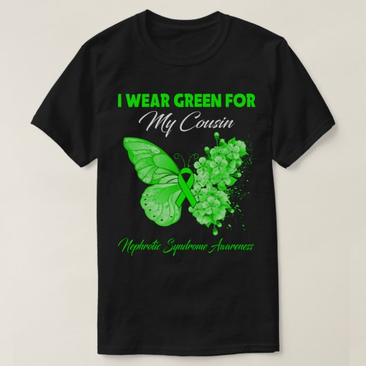 Butterfly I Draag grijs voor narcolepsie T-shirt (Design voorkant)