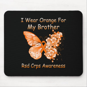 Butterfly I Draag Oranje voor mijn broer RSD CRPS Muismat