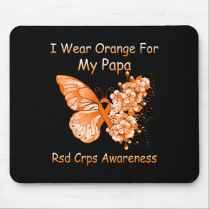 Butterfly I Draag Oranje voor mijn Papa RSD CRPS-s Muismat