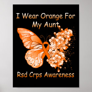 Butterfly I Draag Oranje voor mijn tante RSD CRPS- Poster