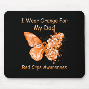 Butterfly I Draag Oranje voor mijn vader RSD CRPS  Muismat