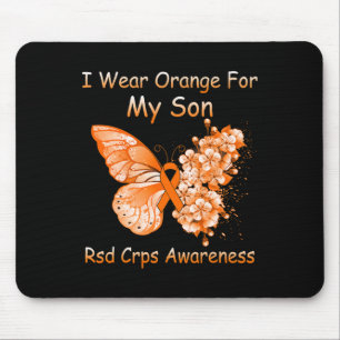 Butterfly I Draag Oranje voor mijn zoon RSD CRPS A Muismat