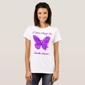 Butterfly I Draag Paars voor dementie-bewustwordin T-shirt (Voorkant volledig)