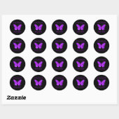 Butterfly I Draag Paars voor overdosering Ronde Sticker (Vel)