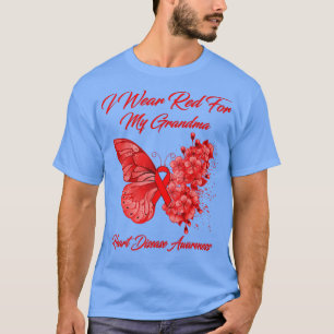 Butterfly I Draag Red voor mijn oma hartziekte T-shirt
