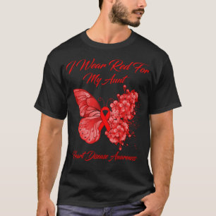 Butterfly I Draag Red voor mijn tante Heart Diseas T-shirt
