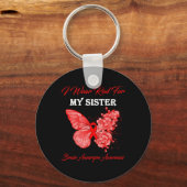 Butterfly I Draag rood voor mijn zuster Brain Aneu Sleutelhanger (Voorkant)