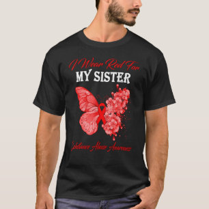 Butterfly I Draag rood voor mijn zuster-substantie T-shirt