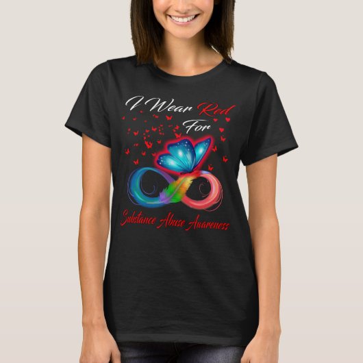 Butterfly I Draag rood voor voorlichting over misb T-shirt (Voorkant)