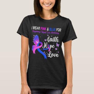 Butterfly I Draag roze en blauw voor zwangerschap T-shirt
