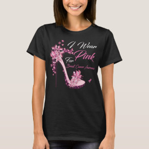 Butterfly I Draag roze voor borstkanker T-shirt