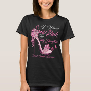 Butterfly I Draag roze voor mijn dochter Breast T-shirt