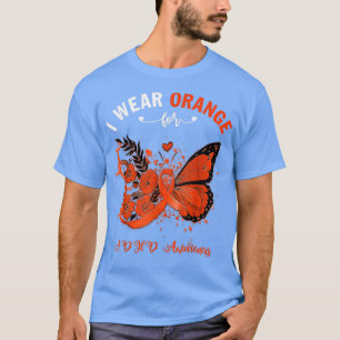 Butterfly I Draag Sinaasappel voor ADHD-bewustzijn T-shirt