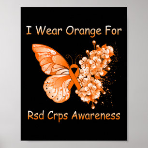 Butterfly I Draag Sinaasappel voor RSD CRPS-bewust Poster