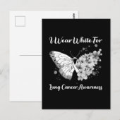 Butterfly I Draag White voor Lung Cancer Awareness Briefkaart (Voorkant / Achterkant)