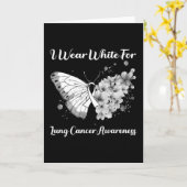 Butterfly I Draag White voor Lung Cancer Awareness Kaart (Gele Bloem)
