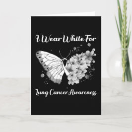 Butterfly I Draag White voor Lung Cancer Awareness Kaart