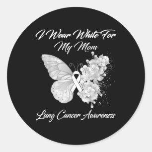 Butterfly I Draag White voor mijn moeder longkanke Ronde Sticker