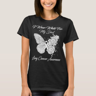Butterfly I Draag White voor mijn vader longkanker T-shirt