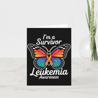 Butterfly i’m a survivor leukemia awareness orange kaart