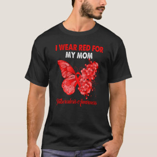 Butterfly I Wear Red For My Mom Tuberculosis Aware T-shirt