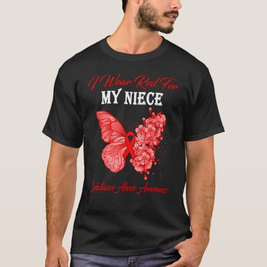 Butterfly I Wear Red For My Niece Substance T-shirt (Voorkant)