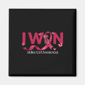 Butterfly I Win Bourgondische lint sikkelcel AWARE Magneet (Voorkant)