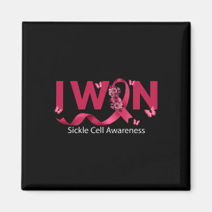 Butterfly I Win Bourgondische lint sikkelcel AWARE Magneet