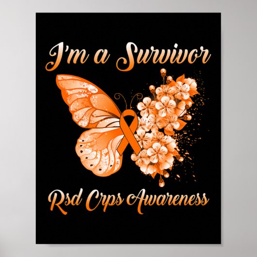 Butterfly Ik ben een overlevende RSD CRPS bewustzi Poster (Voorkant)