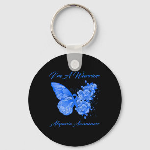 Butterfly Ik ben een Warrior Alopecia Awareness Sleutelhanger