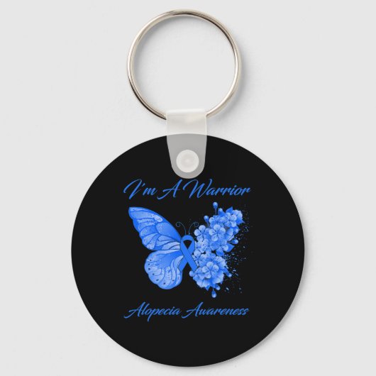 Butterfly Ik ben een Warrior Alopecia Awareness Sleutelhanger (Voorkant)