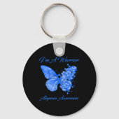 Butterfly Ik ben een Warrior Alopecia Awareness Sleutelhanger (Achterkant)