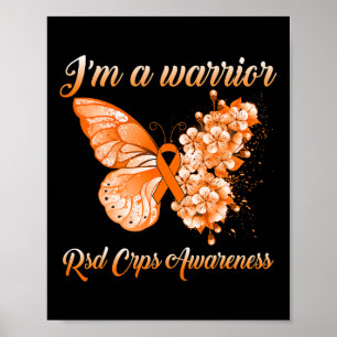 Butterfly Ik ben een Warrior RSD CRPS Bewustzijn Poster