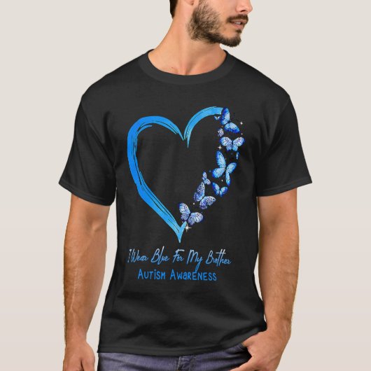 Butterfly ik Draag blauw voor mijn broeder autisme T-shirt (Voorkant)
