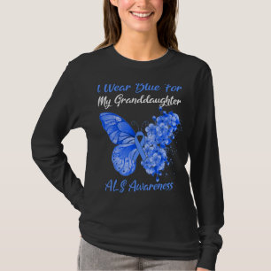 Butterfly ik Draag blauw voor mijn kleindochter al T-shirt