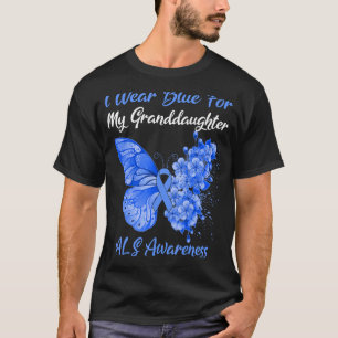 Butterfly ik Draag blauw voor mijn kleindochter al T-shirt
