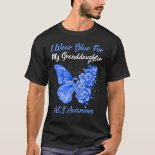 Butterfly ik Draag blauw voor mijn kleindochter al T-shirt