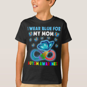 Butterfly ik Draag blauw voor mijn mama autisme T-shirt