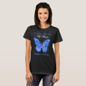 Butterfly Ik Draag blauw voor mijn mama ichthyosis T-shirt (Voorkant volledig)