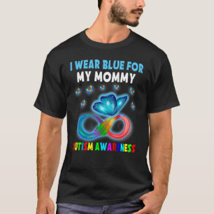 Butterfly ik Draag blauw voor mijn mammie autisme T-shirt