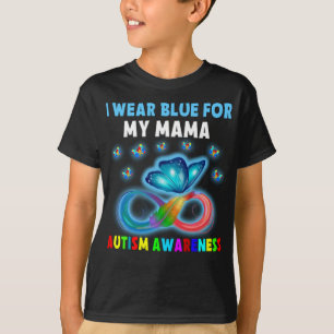 Butterfly ik Draag blauw voor mijn mammie bewustzi T-shirt