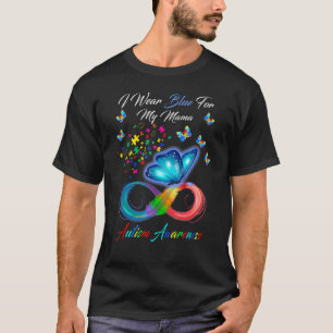 Butterfly ik Draag blauw voor mijn mammie bewustzi T-shirt