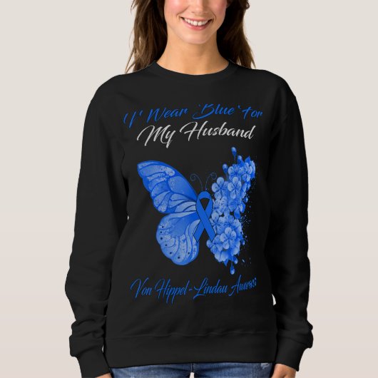 Butterfly Ik Draag blauw voor mijn man von Hippel  Trui (Voorkant)