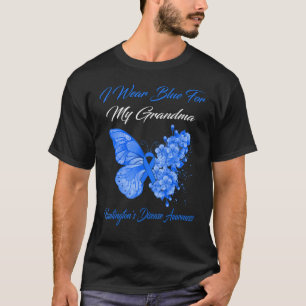 Butterfly ik Draag blauw voor mijn oma Huntington' T-shirt