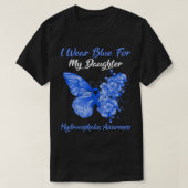 Butterfly ik Draag blauw voor mijn papa achter de  T-shirt (Design voorkant)