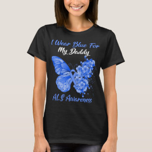 Butterfly ik Draag blauw voor mijn papa ALS Bewust T-shirt