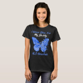 Butterfly ik Draag blauw voor mijn papa ALS Bewust T-shirt (Voorkant volledig)