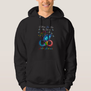 Butterfly ik Draag blauw voor mijn papa Autism Awa Hoodie